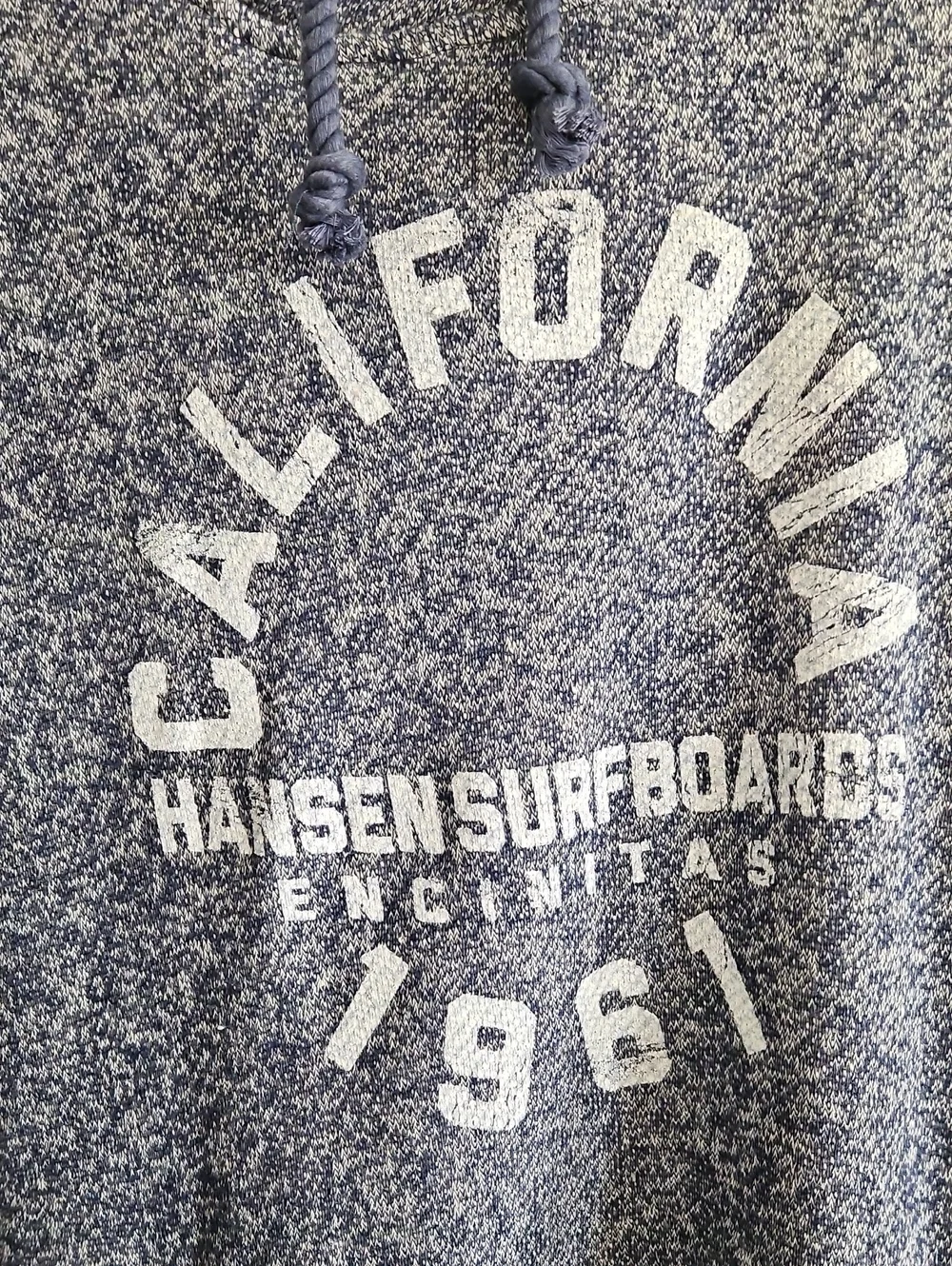 California 1961 Navy Marled Hoodie Sweater Size XL